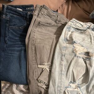 American Eagle Outfitters Women's Jeans - Blue, Gray, Light Blue